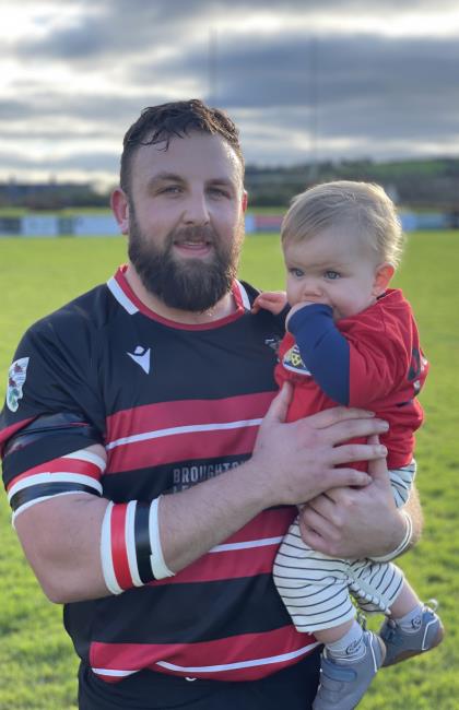 Rob Luly - 100th match for Tenby celebrated with son Chester